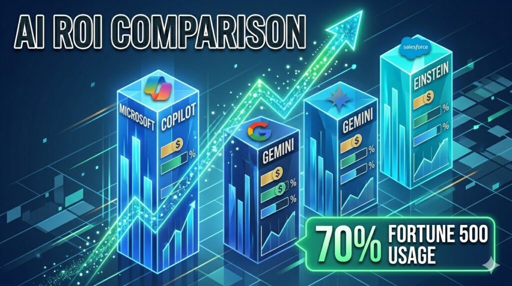 Microsoft Copilot vs. Google Gemini for Business vs. Salesforce Einstein AI: Real ROI Analysis for U.S. Companies in 2026 (Costs, Productivity, and Which to Choose)